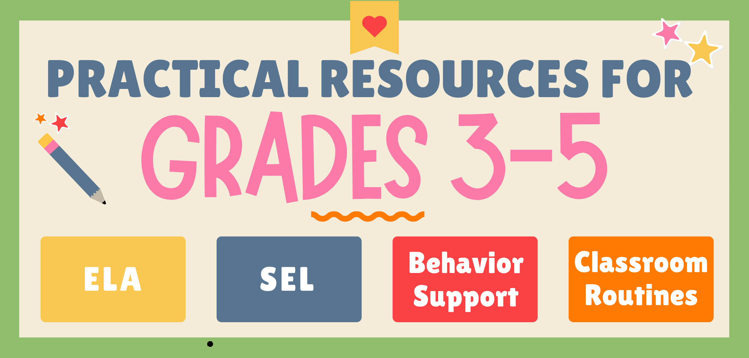 Practical resources for Grades 3–5: ELA, SEL, behavior support, and classroom routines